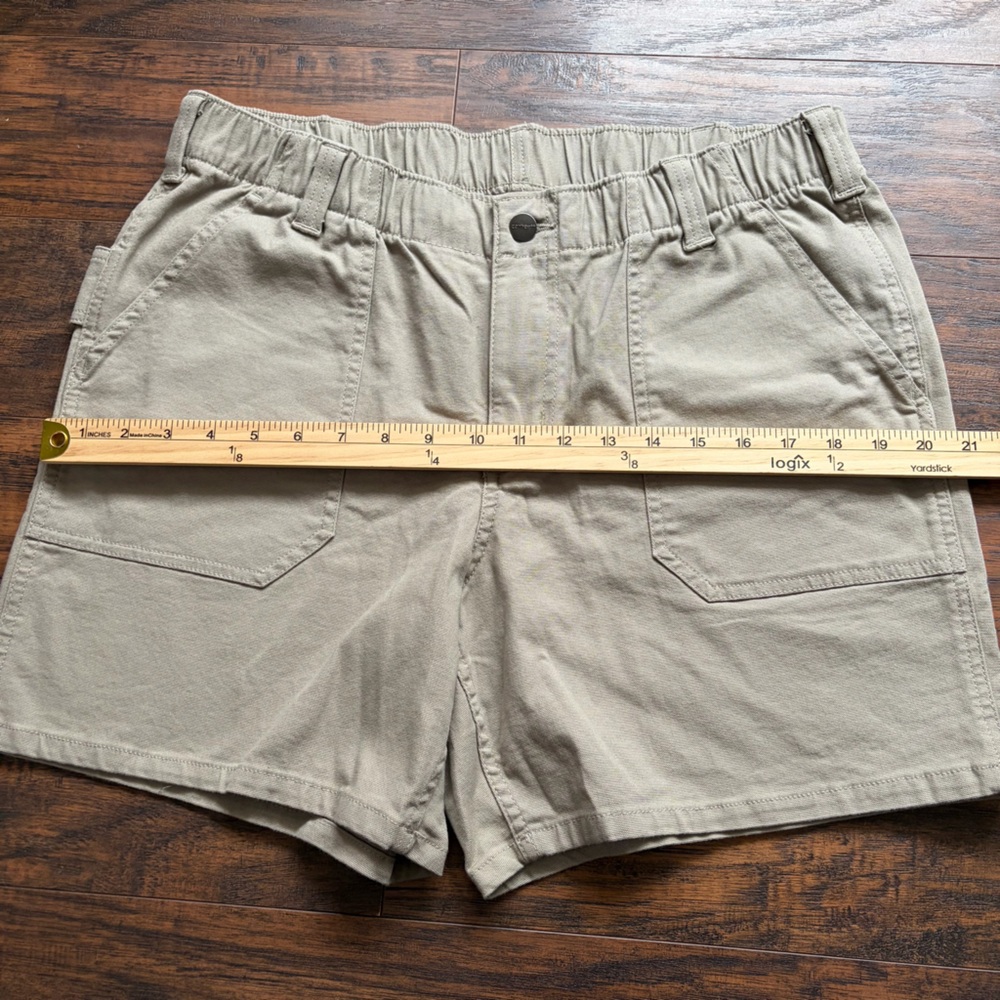 Carhartt Canvas Relaxed Fit Elastic Waist Workwear Granola Carpenter Shorts - Picture 12 of 15